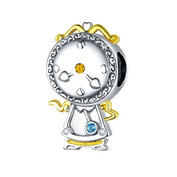 925 Sterling Silver & CZ Accents Disney Inspired COGSWORTH Charm/Pendant - NWT - Picture 1 of 5